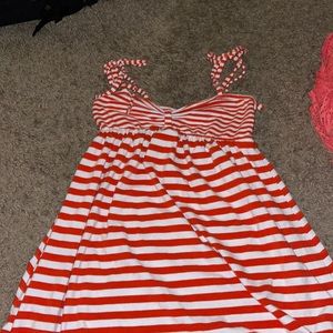 orange striped swim suit cover up